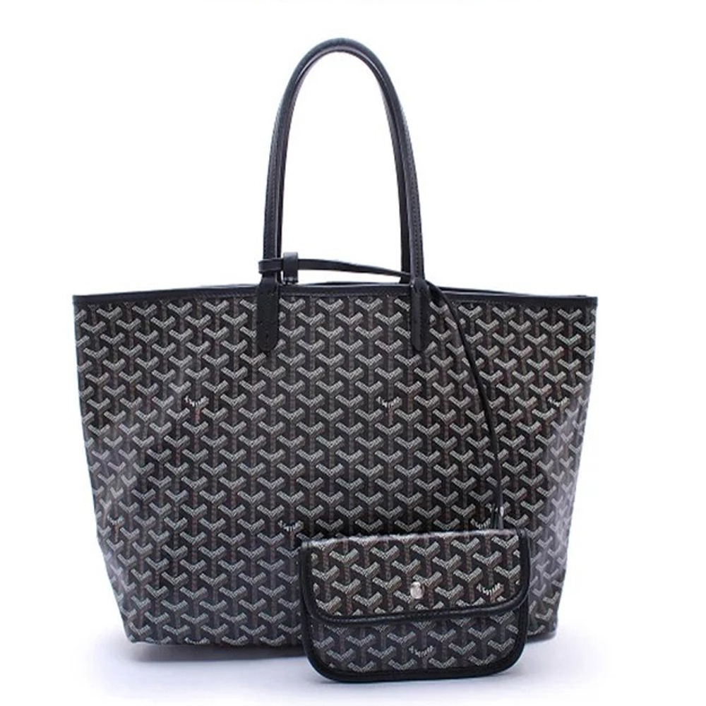 goyard戈雅新款托特包y字logo狗牙包pvc配pu皮大号子母手提购物袋