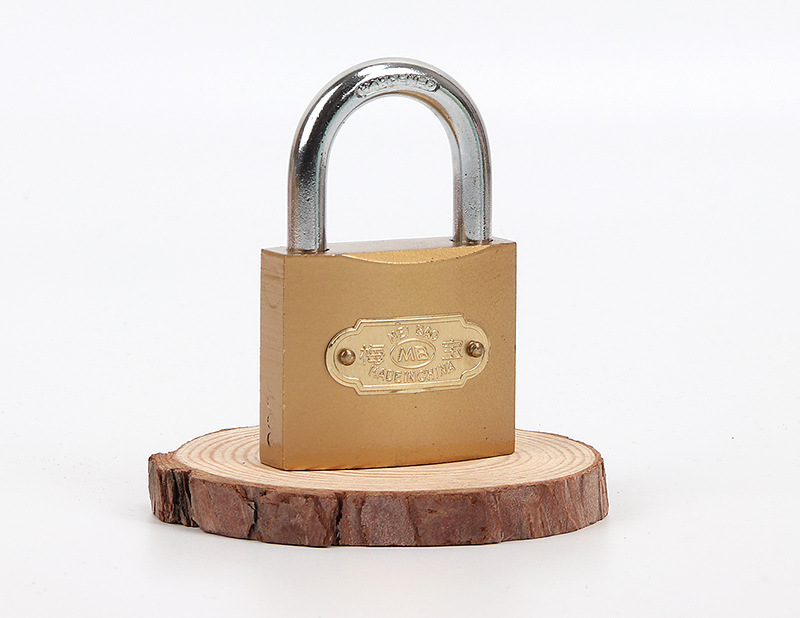 厂家直销梅宝50mm仿铜锁宿舍门单开家用表箱锁一字直开防盗窗挂锁