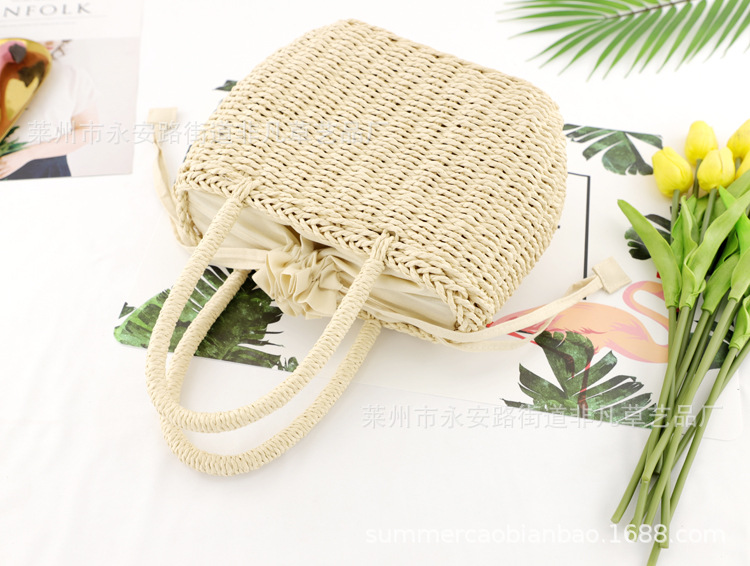 厂价新款纸绳手提包草编包时尚休闲编织包沙滩包女包一件代发