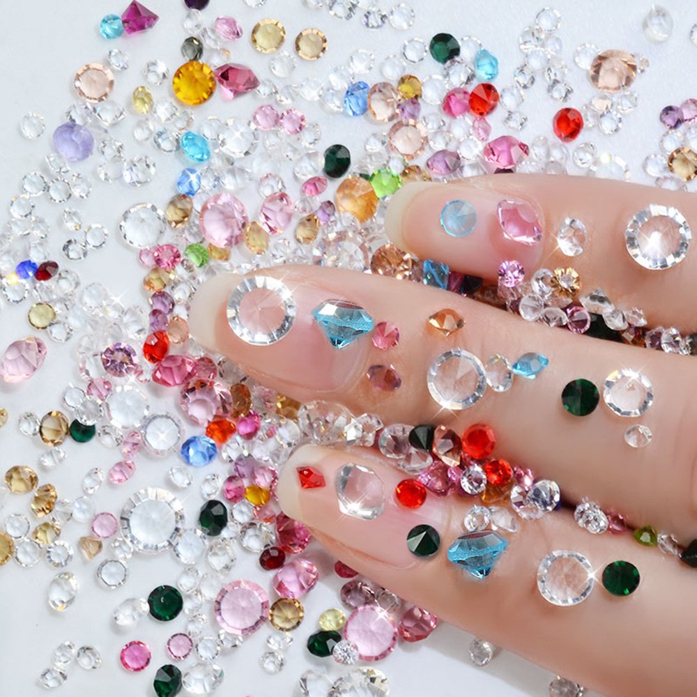 玻璃彩色水晶钻圆形尖底水钻国贸a钻diy美甲钻饰品配件混彩-阿里巴巴