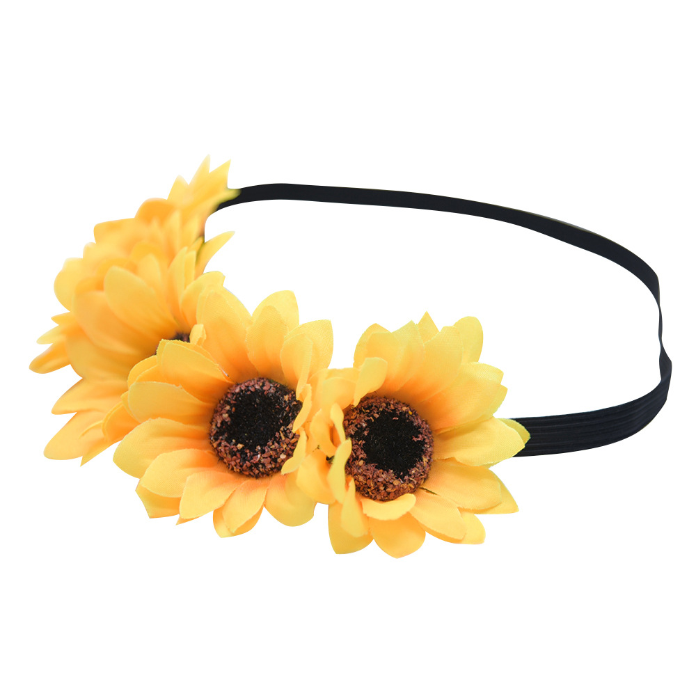 d814向日葵太阳花头饰仿真花新娘发饰圣诞礼物 实价x