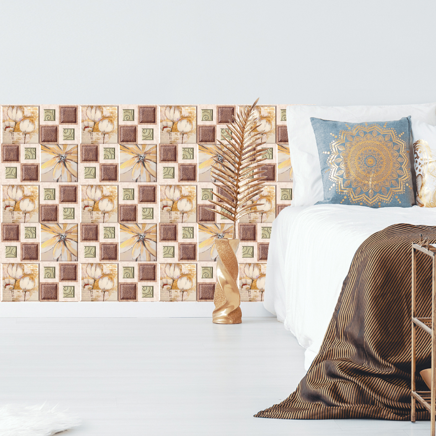 跨境爆款 3d立体瓷砖贴 防撞贴 pvc墙贴