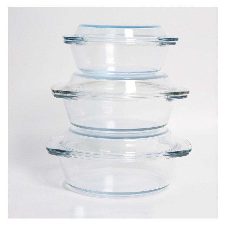 Factory Supply Fenix Transparent Tempered Glass Crystal Pot Glass Soup POY Heat Resistant with Cover Glass Bowl