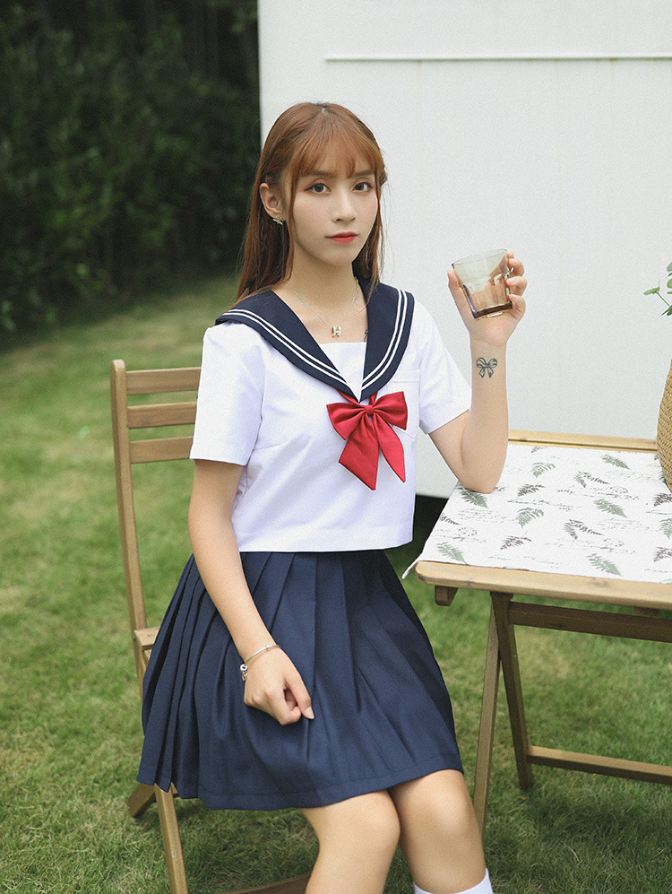 日系经典款可爱水手服少女甜美软妹萌正统jk制服学院风套装春夏