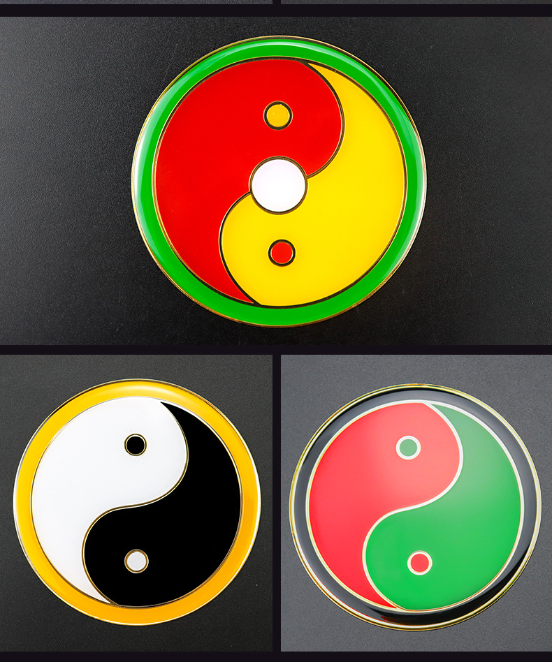 万字符手机贴 纯铜风水太极图 创意贴件 辟邪镇宅摆件工艺品现货