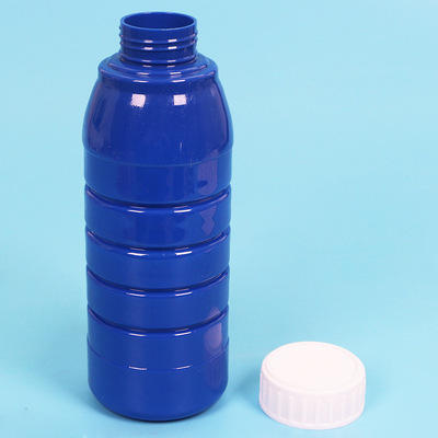工厂直销蓝色药剂瓶 带盖塑料包装空瓶子 广口圆柱包装瓶定做