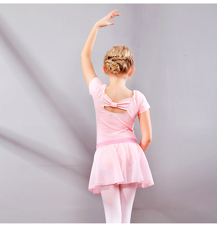 儿童舞蹈服短袖女童芭蕾舞裙秋季蕾丝裙公主裙幼儿考级服练功服装