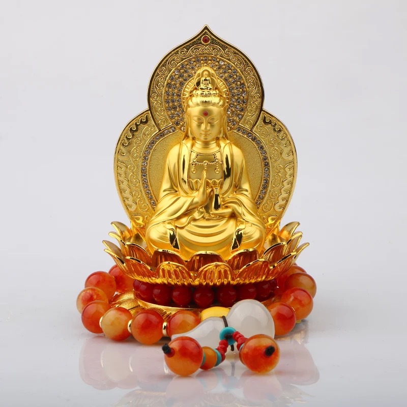 合金汽车摆件观音车载香水如来佛像保平安弥勒佛汽车用品摆件饰品