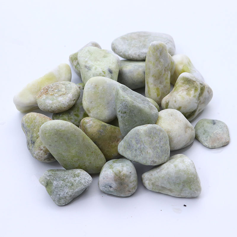 厂家直供污水处理路面建筑用豆绿球石 园林工程铺路石多款可选