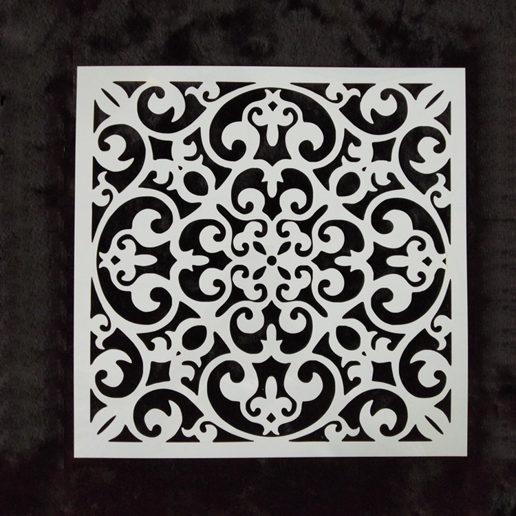 跨境创意曼陀罗塑料模板墙绘模板diy镂空绘画喷绘喷漆模板模具