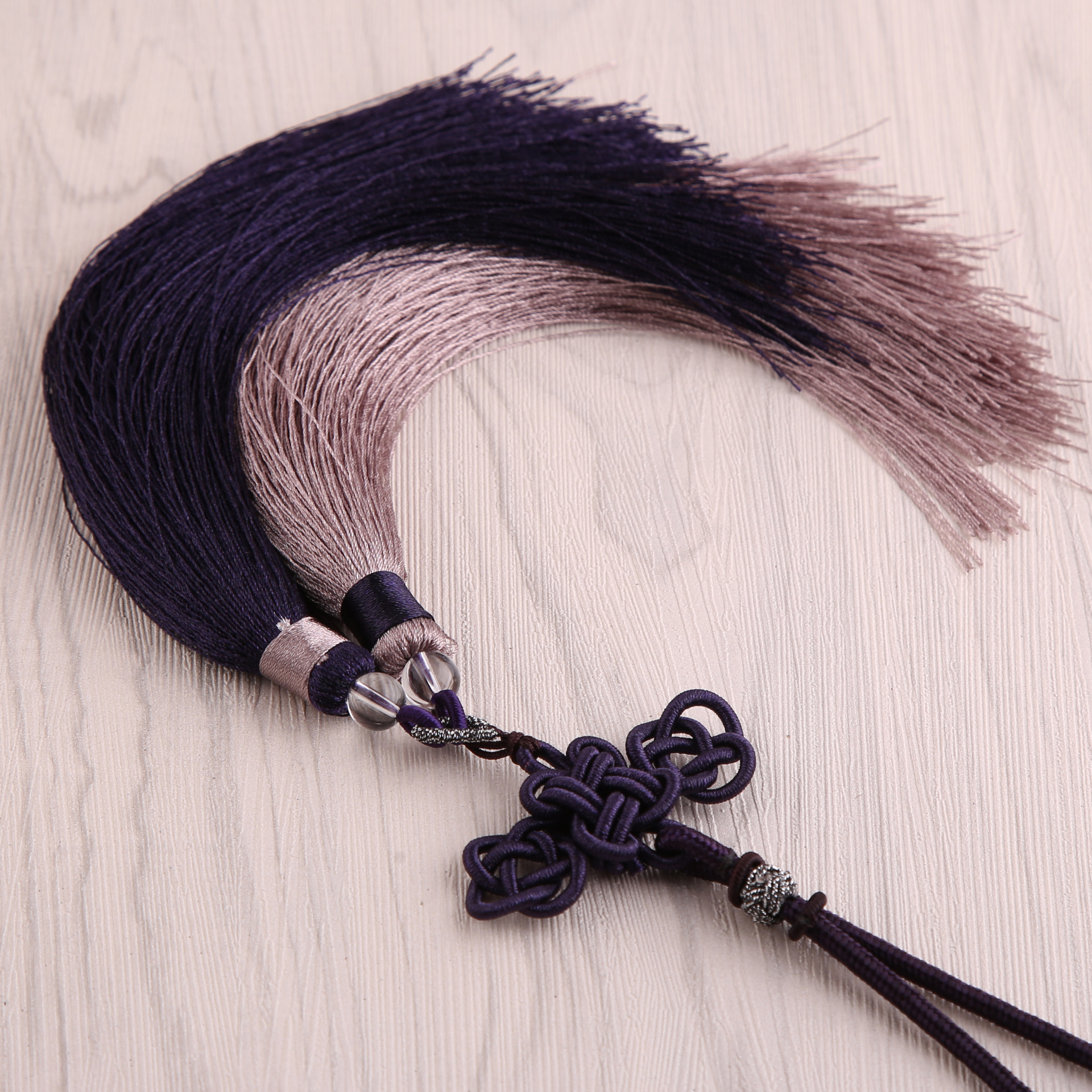 中国结双流苏穗子亮光冰丝吊坠汽车挂件乐器剑穗服饰配件挂饰