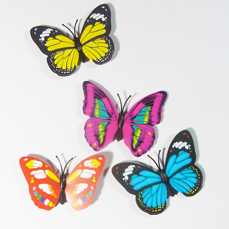墙上仿真蝴蝶墙贴3立体墙面创意贴纸房间装饰品卧室温馨冰箱自粘