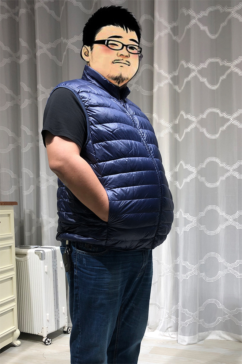 200斤胖哥加大码男马甲2020轻薄羽绒薄款坎肩新款短款立领背心