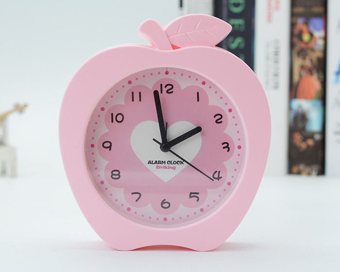 韩版可爱创意彩色苹果彩色钟纸闹钟钟表批发公司礼品文具货源