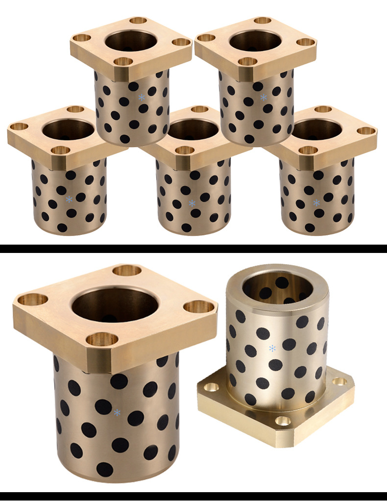 lmk无油衬套加长方法兰铜套6 8 10 12 16 20 25 30 35 石墨自润滑