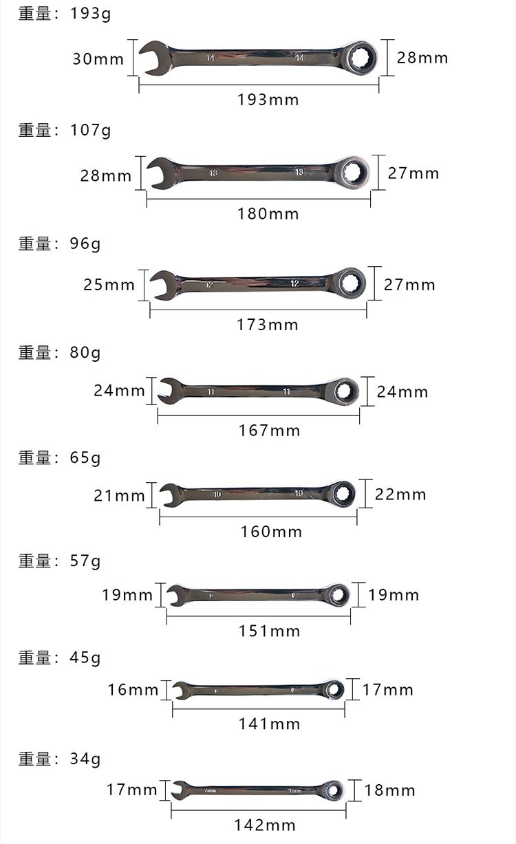 快速棘轮扳手套装梅花开口两用扳手工具大中小飞双向自动扳手工具