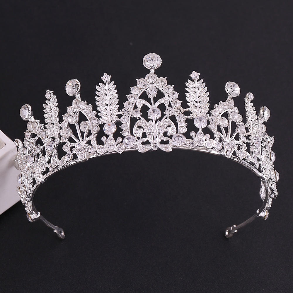 2019新款新娘皇冠热销镶钻高档水晶皇冠头饰婚纱配饰皇冠插梳女