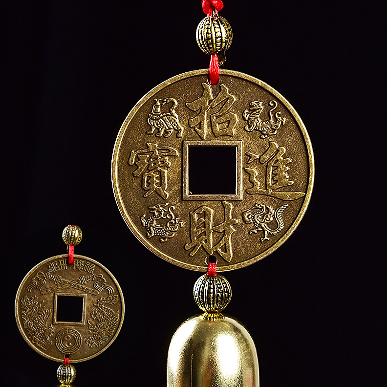 gs118铜钱汽车挂件风水保平安挂件车挂内饰旅游景区纪念品
