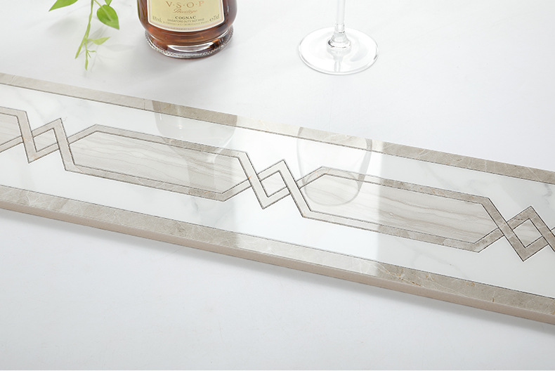 圣凯罗 欧式客厅瓷砖微晶石波导线走廊过道地脚线边线踢脚线地砖