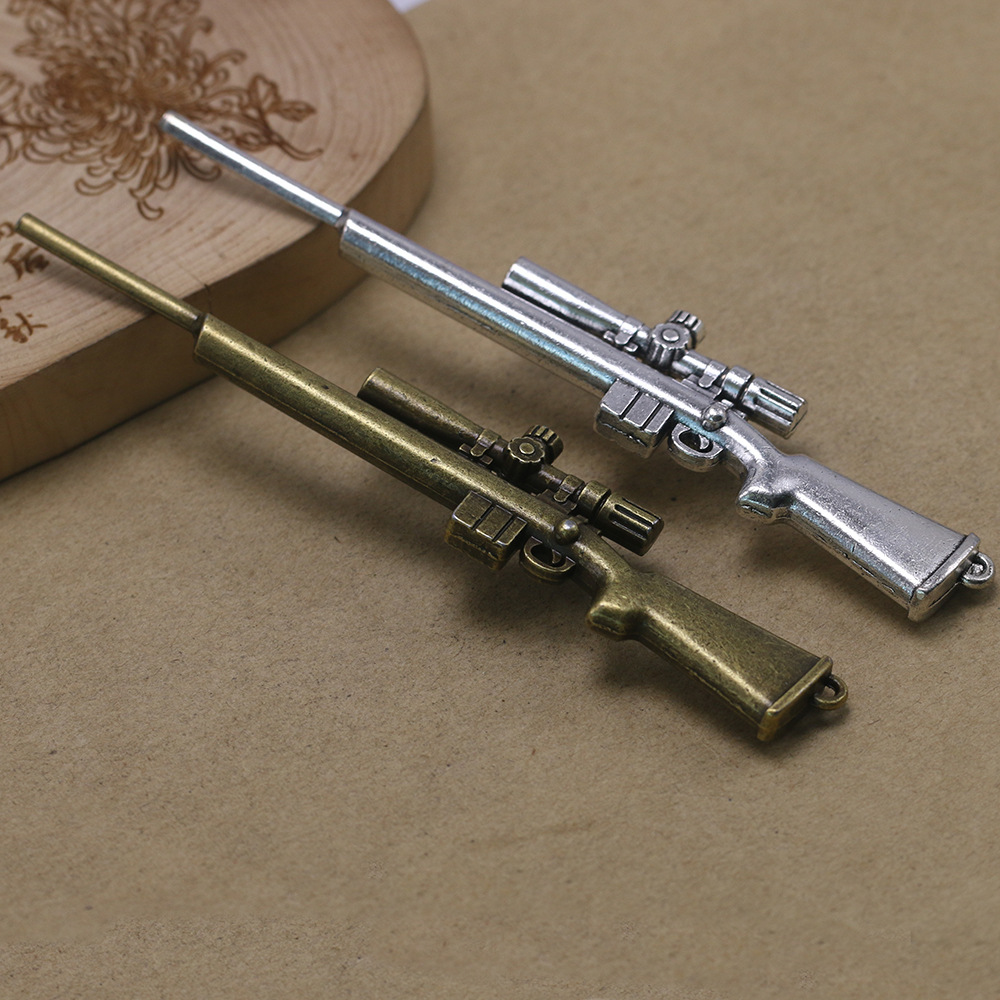 外贸热销 ins吃鸡游戏awm狙击枪吊坠配件古银青铜饰品 厂家批发