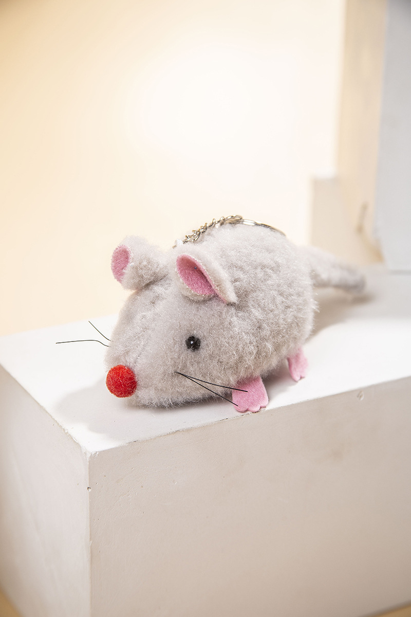 鼠年吉祥物小老鼠公仔钥匙扣仿真鼠毛绒玩具喜庆鼠年活动礼物