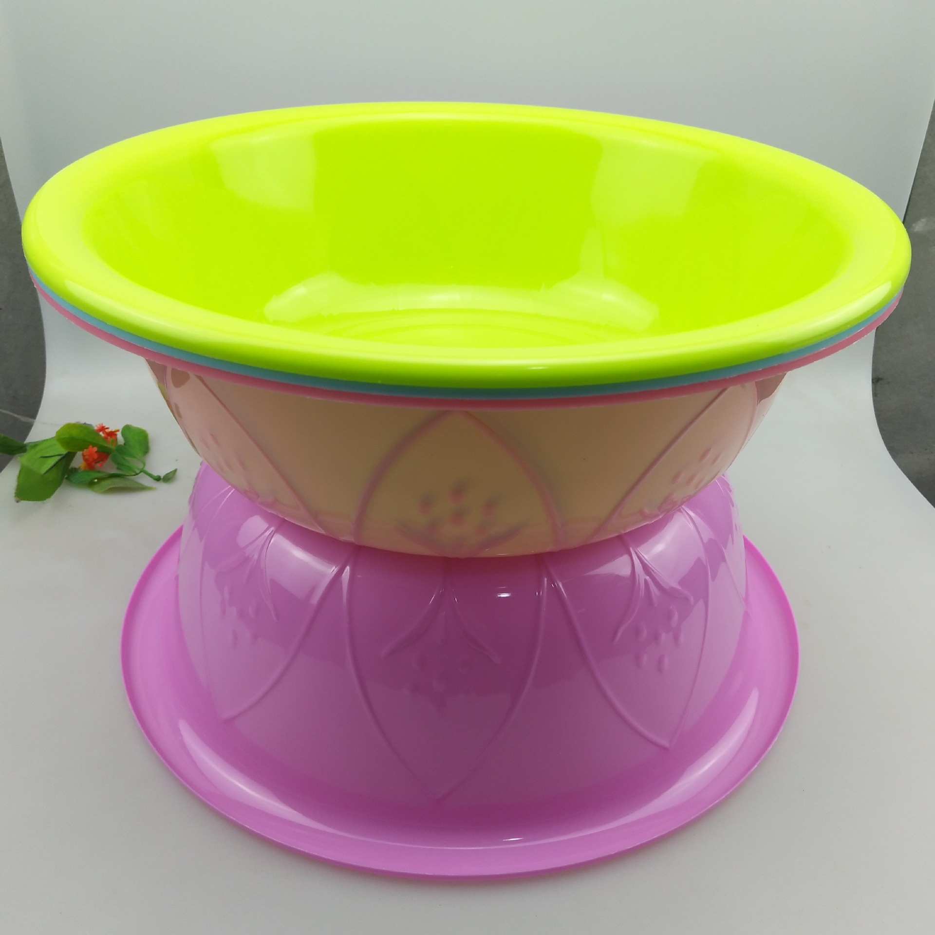 2元批发 大号莲花盆 塑料大盆 洗脸洗菜盆 两元超市货源