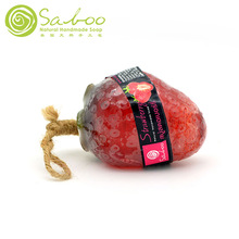 Saboo泰国水果手工皂草莓精油香皂沐浴洁面进口皂一般贸易