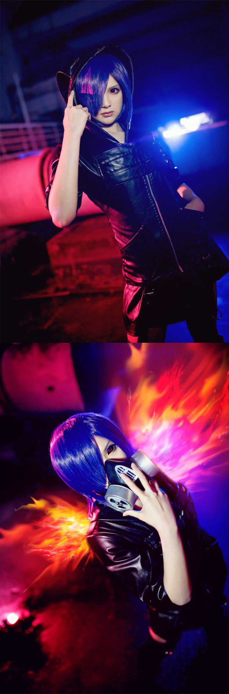 现货东京喰种食尸鬼雾岛董香同人战斗cos服校服皮衣cosplay服装女