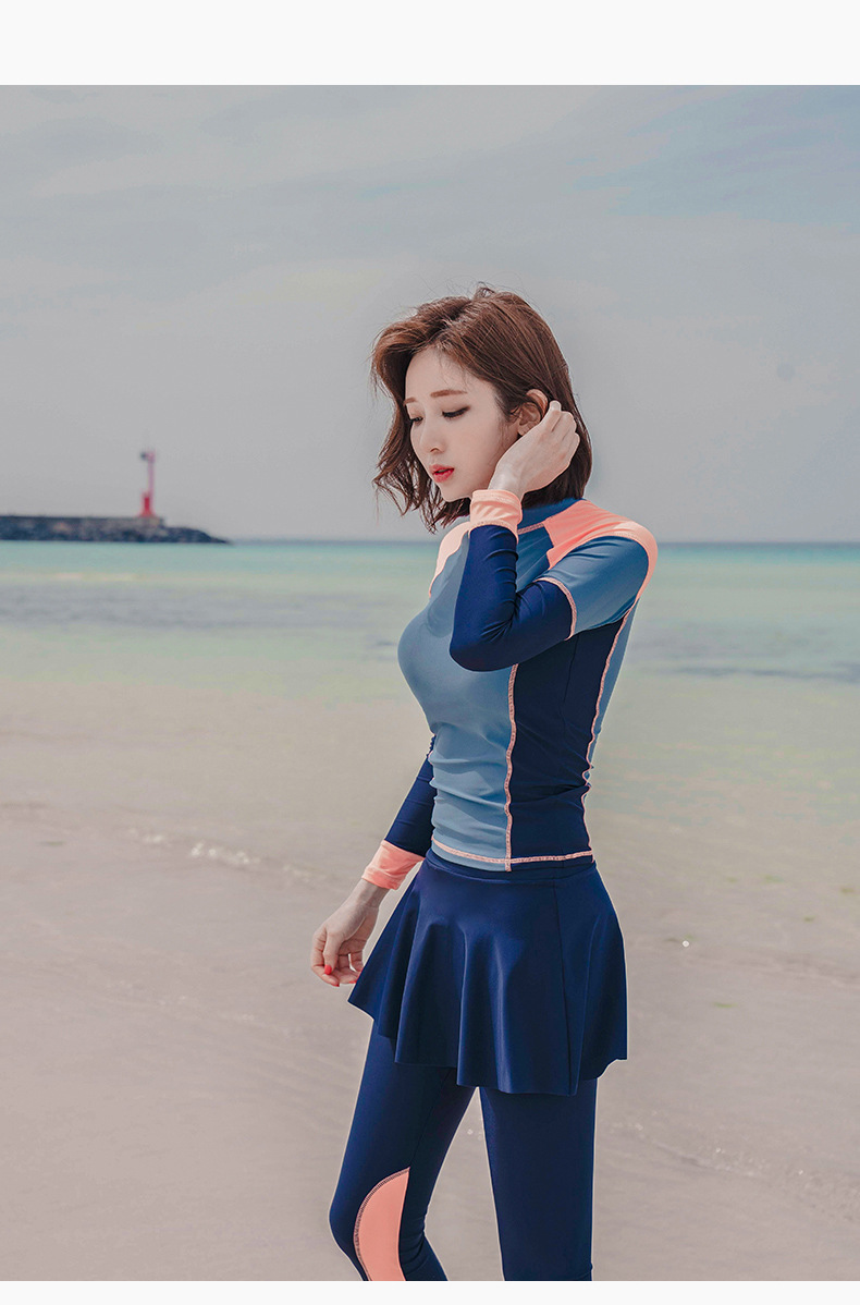 直销潜水服长裤长袖游泳衣女水母服防晒运动冲浪服套装一件代发