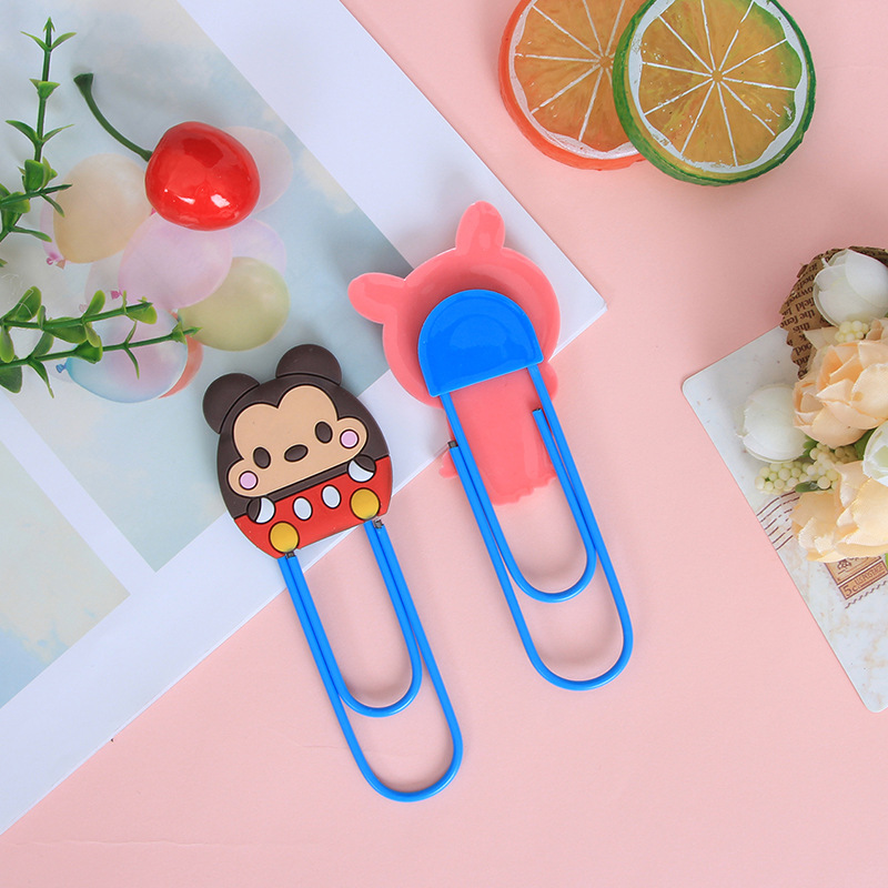 创意卡通可爱曲别针动漫回形针书签 学生文具批发 软胶分页夹批发
