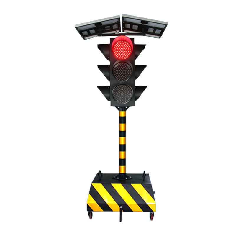 厂家直销太阳能移动式路口交通信号灯四面三灯红绿灯拖车式信号灯