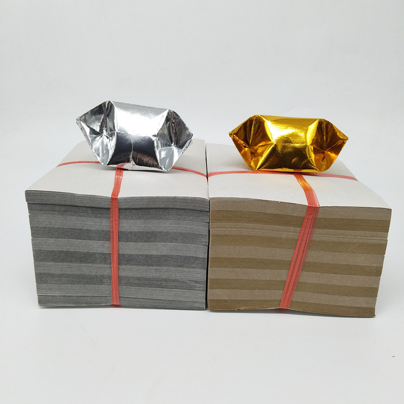 元宝纸金银元宝纸叠金元宝覆膜金箔纸 祭祀礼佛具11*13cm批发