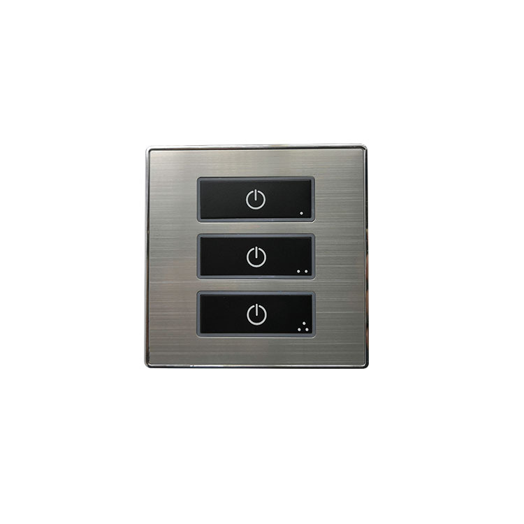 定做不锈钢拉丝面板锌合金边框强电485轻触开关弱电485面板开关