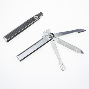 工厂直销修甲三开刀多功能折叠锉高档不锈钢三开刀多功能工具小刀