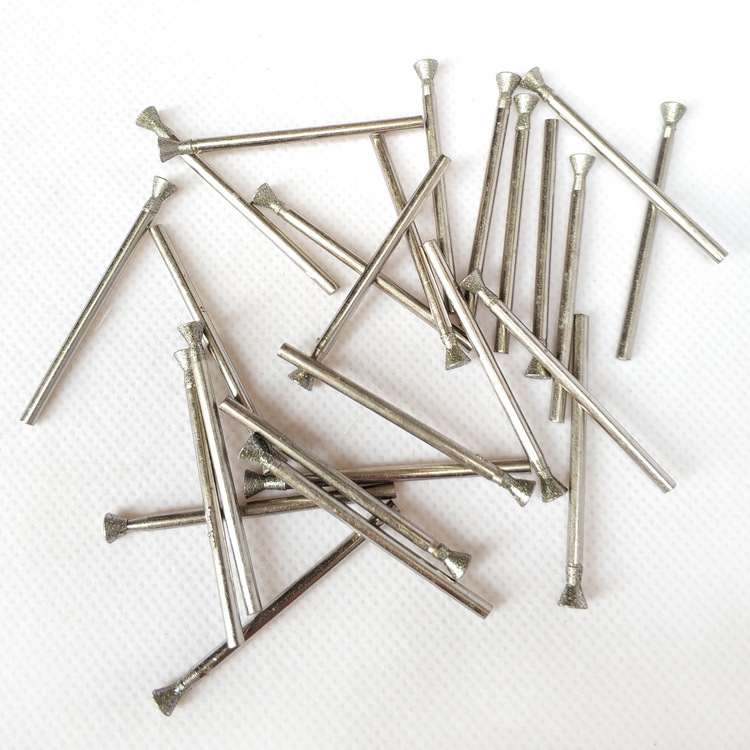 c3针玉雕厚三角钉头琥珀蜜蜡翡翠开窗打磨针头牙机吊机金刚石磨头