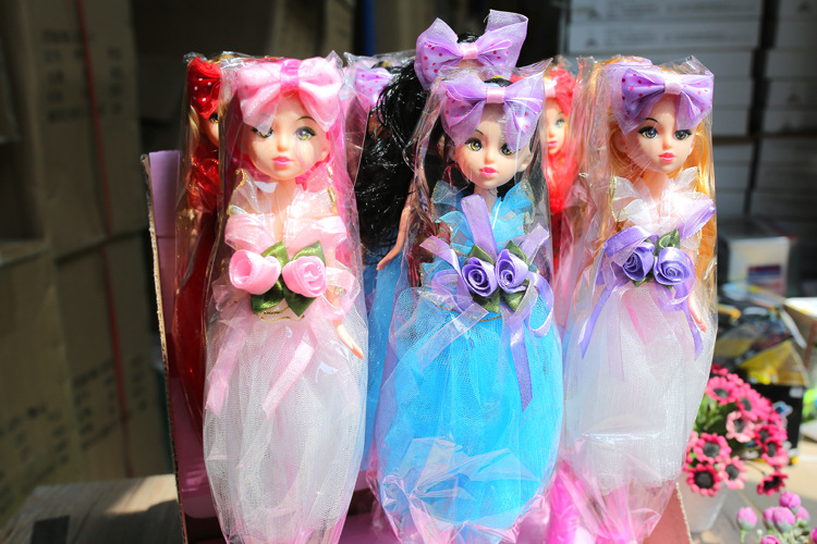 玩偶,娃娃-儿童塑料发光娃娃 女孩玩具婚纱小公主 长发巴比娃娃闪光棒