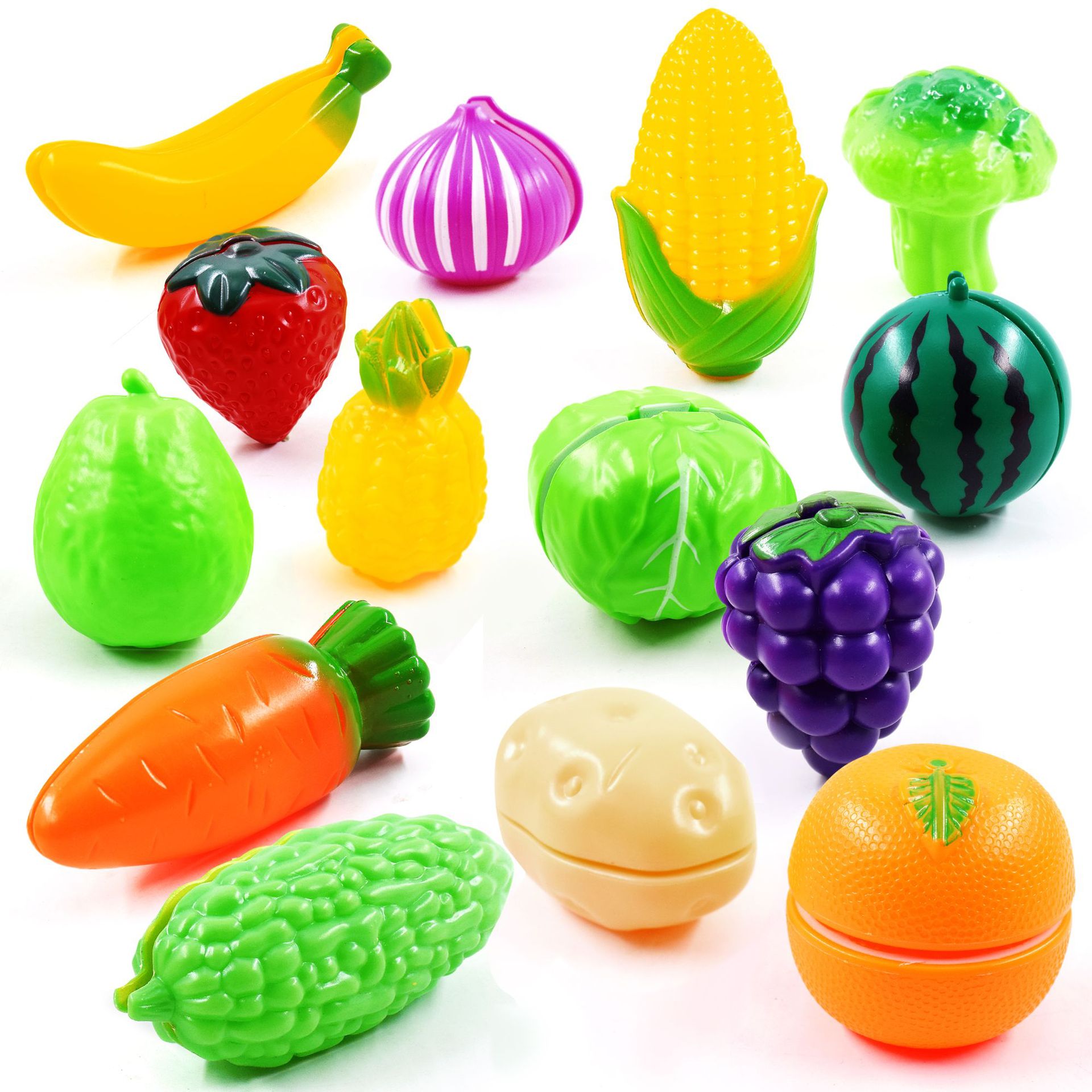 儿童仿真食品切切乐冰淇淋过家家厨房玩具水果切切乐配件散装蔬菜