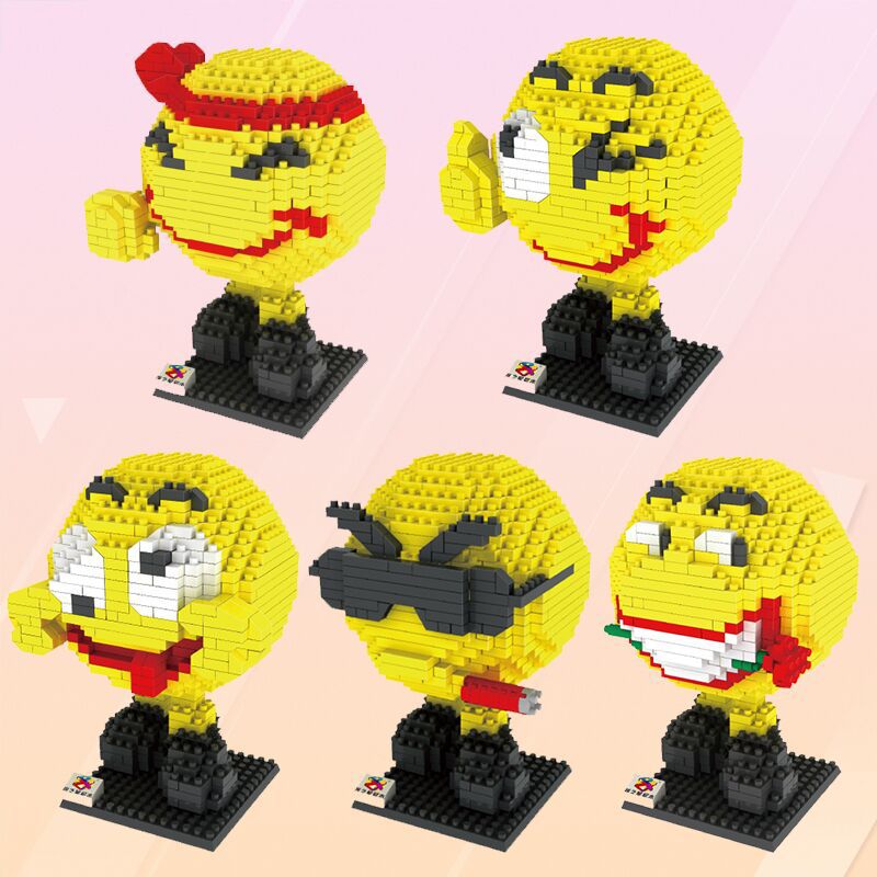 拼之星6620表情包积木diy emoji block益智拼装玩具新颖搞笑摆件