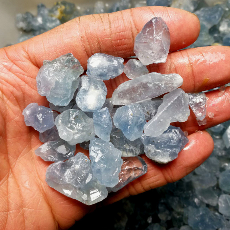 100克价天然天青石原矿原石风水石 约10~30毫米