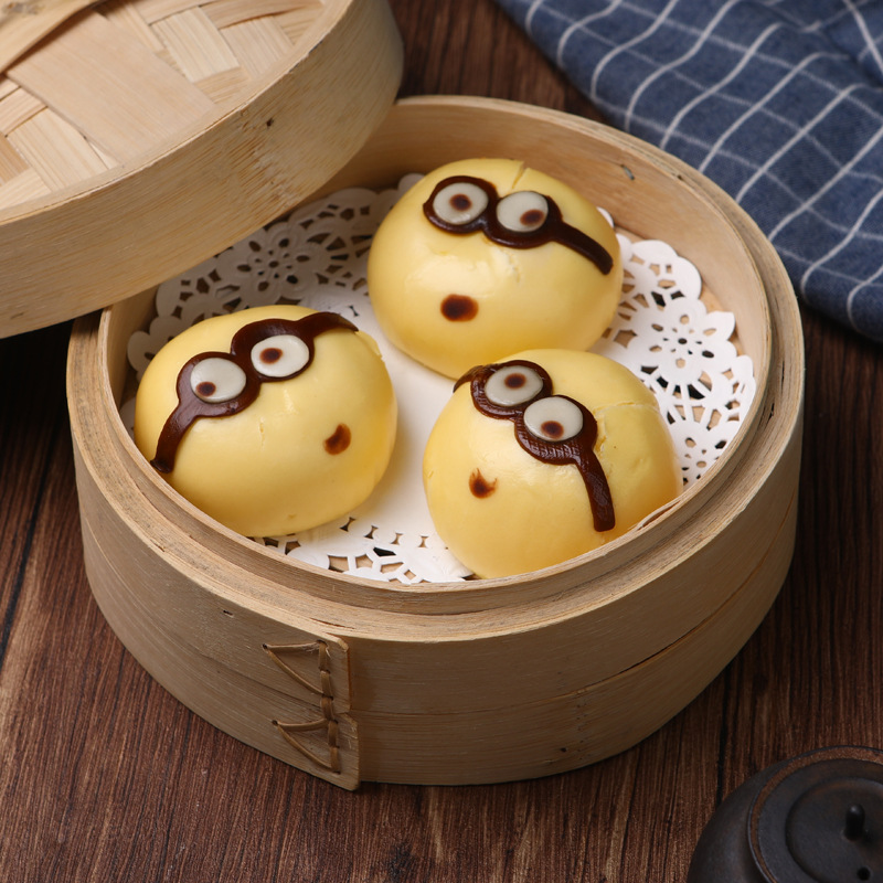 粤食福红豆小黄包60g*6个儿童卡通迷你包速冻半成品广式早茶酒楼