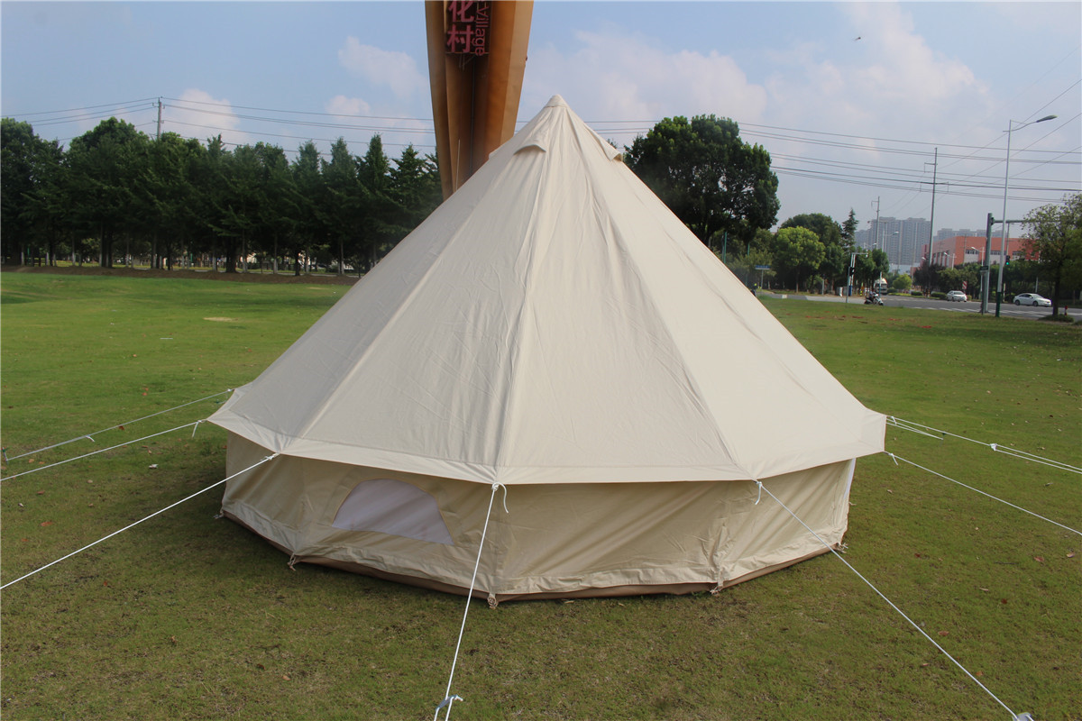 蒙古包棉布帐篷防水防雨抗风保暖帐篷户外便携野营露营印第安帐篷