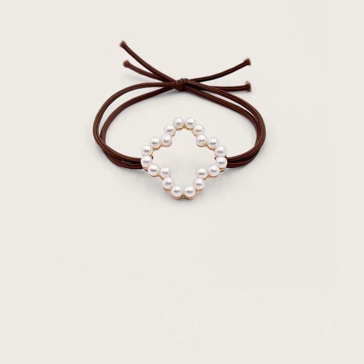 韩版简约爱心圆形发绳发圈百搭复古珍珠头绳头饰女士不伤发皮筋