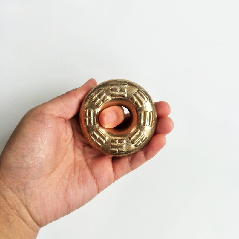 虎撑医铃纯铜串铃药师铃民间乡医郎中用药铃虎叉把玩收藏手摇铃铜