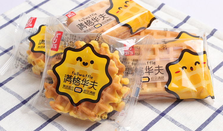 新欧乐 满格华夫批发肉松味软华夫饼松三角形蛋糕面包现58/70