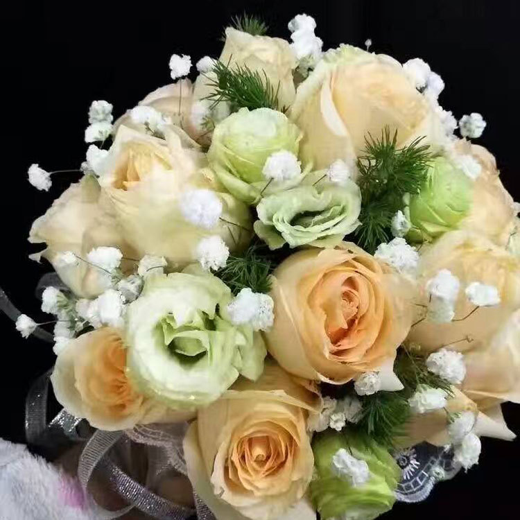 手捧花托底座花托手捧花泥托纱托边带泥花托新娘手捧花底座半圆