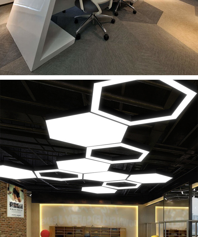 异形办公灯简约创意异形灯六边型y字型人型异形健身房网吧吊线灯