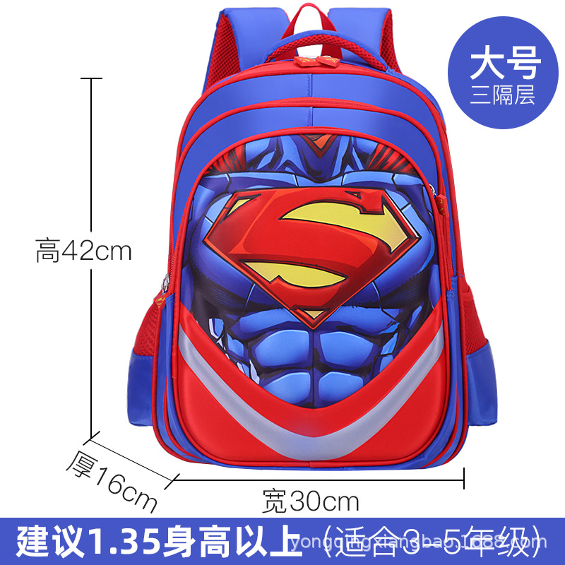 New Muscle Primary School Schoolbag Children Cartoon Grade 1-3-6 Boys Spine-Protective Backpack Factory Wholesale