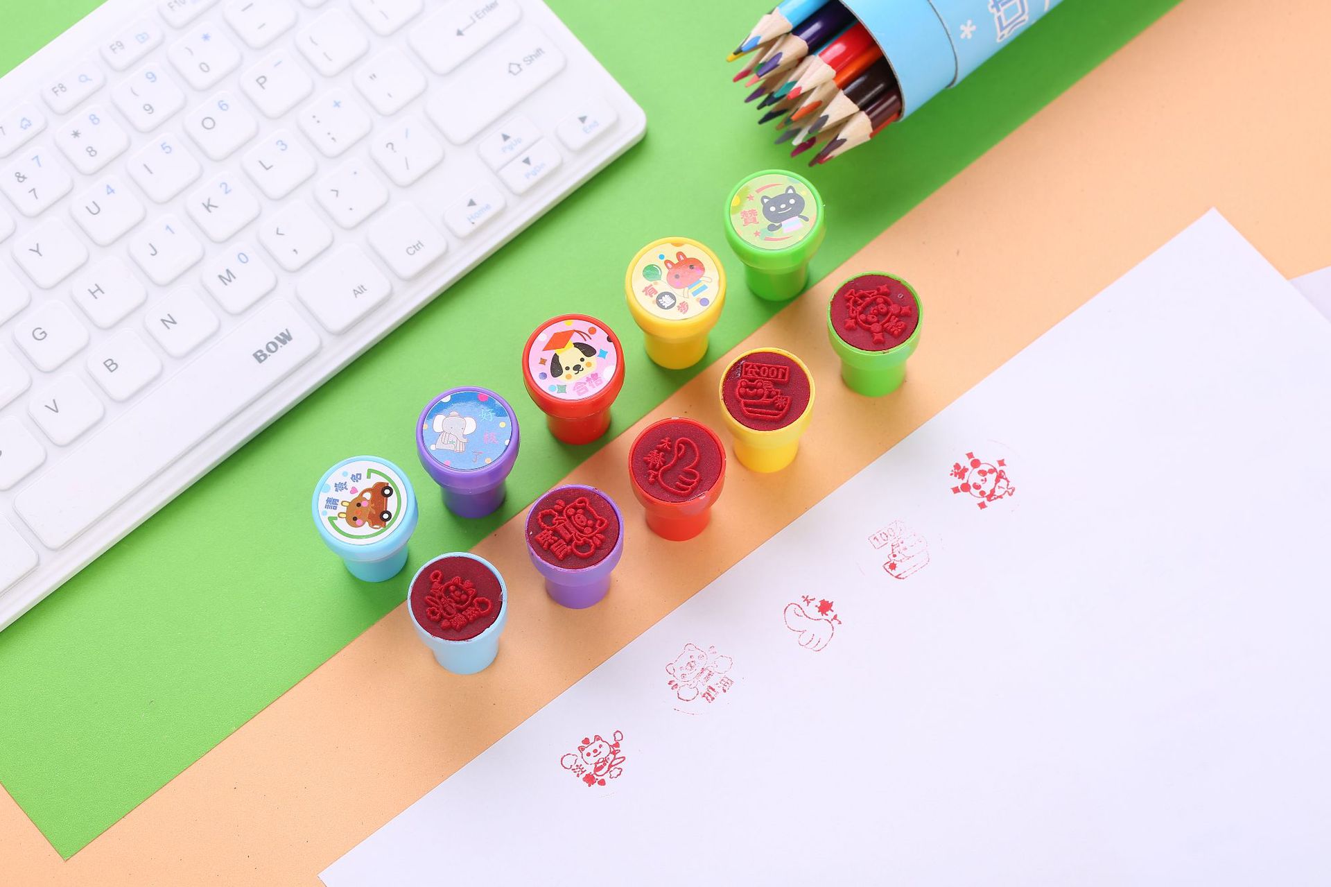 爱盖章教师评语鼓励益智趣味韩版儿童印章卡通可原子印戳图章