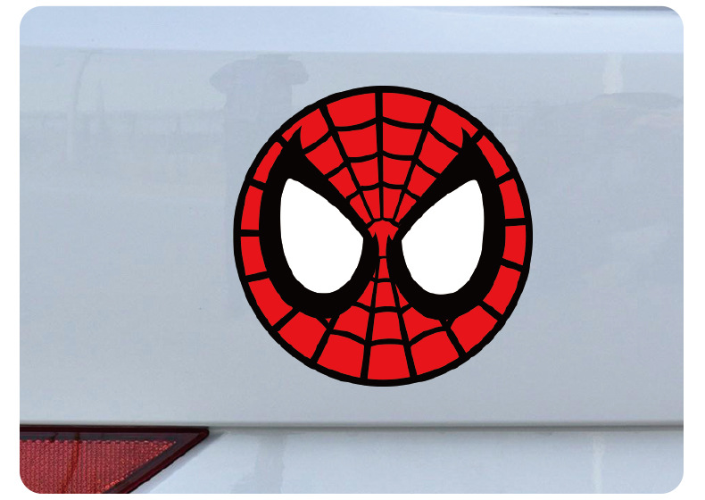漫威英雄蜘蛛侠标玻璃车身反光油箱贴spiderman汽车遮挡划痕贴纸