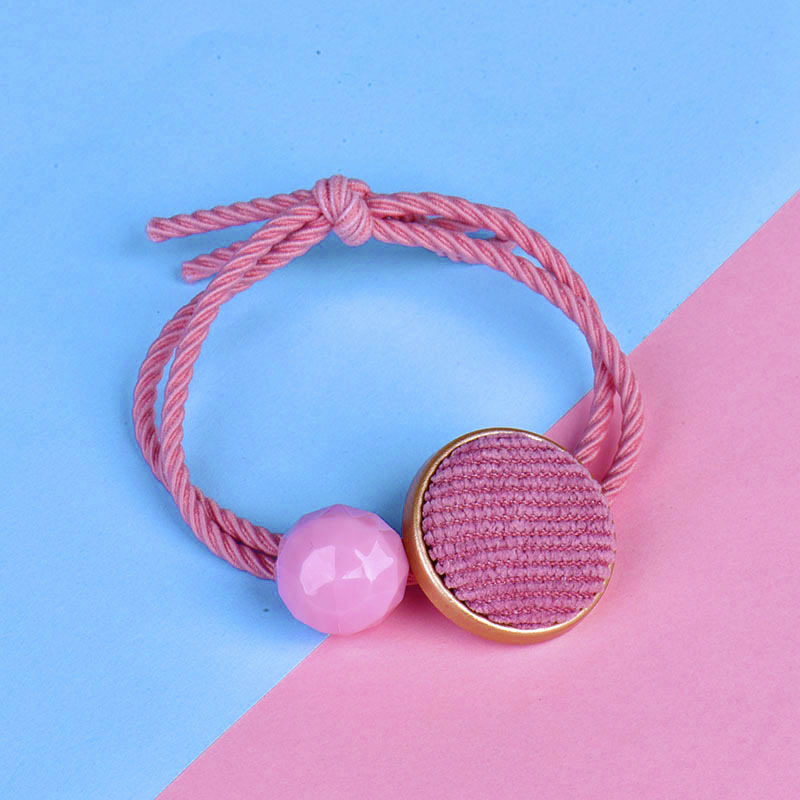 日韩简约复古纽扣发圈圆形包布发绳时尚气质森女系发饰橡皮筋头绳